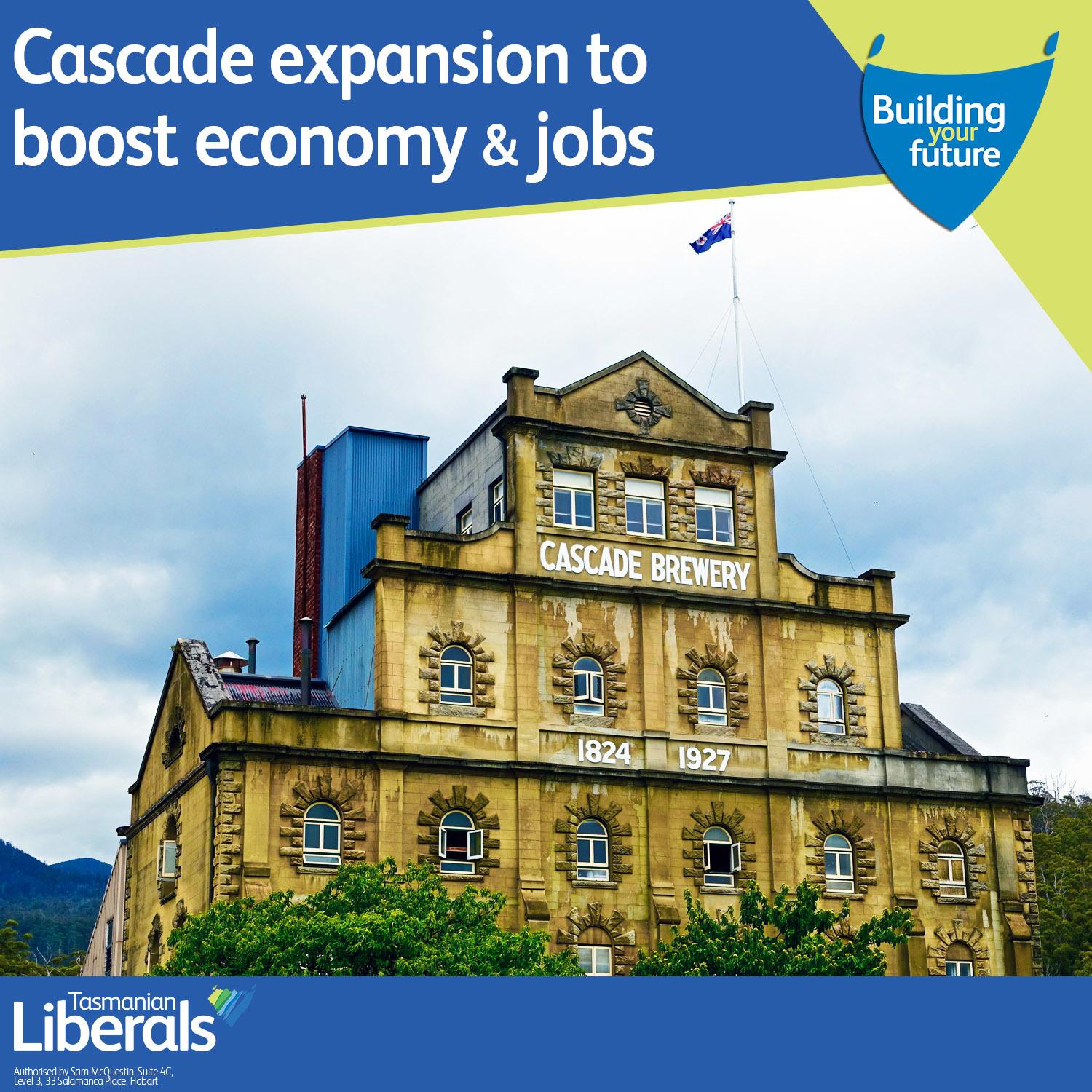 A $1 million Tasmanian Government grant will help fund the upgrade of Cascade Brewery